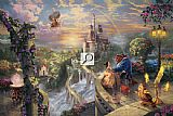 Thomas Kinkade Beauty and the Beast Falling in Love painting